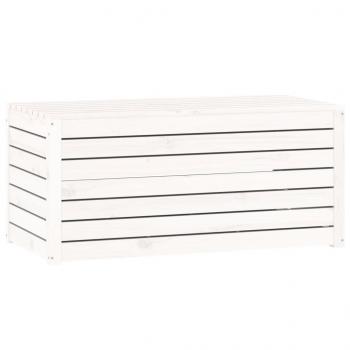 Gartenbox Weiß 101x50,5x46,5 cm Massivholz Kiefer