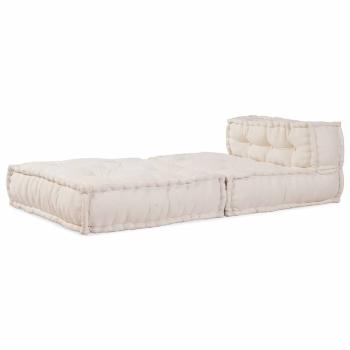 Pouf Modular Creme 70x70x54 cm Stoff