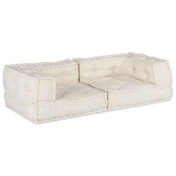 ARDEBO.de - Pouf Modular Creme 140x70x36 cm Stoff