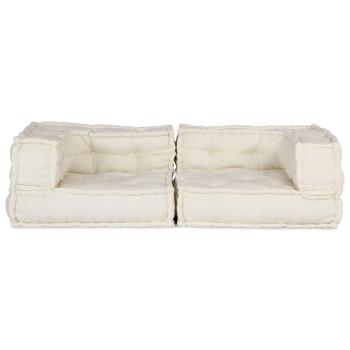 Pouf Modular Creme 140x70x36 cm Stoff