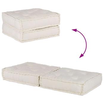 Pouf Modular Creme 140x70x36 cm Stoff