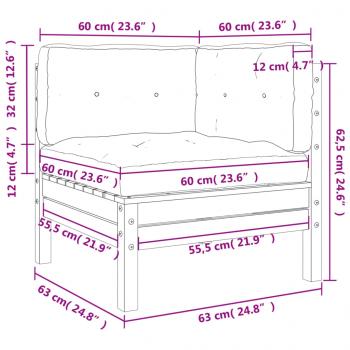 Garten-Ecksofa mit Kissen Massivholz Douglasie