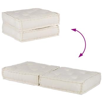 Pouf Modular Creme 70x70x36 cm Stoff