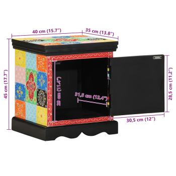 Nachttisch 2 Stk. Mehrfarbig 40x35x45 cm Massivholz Mango