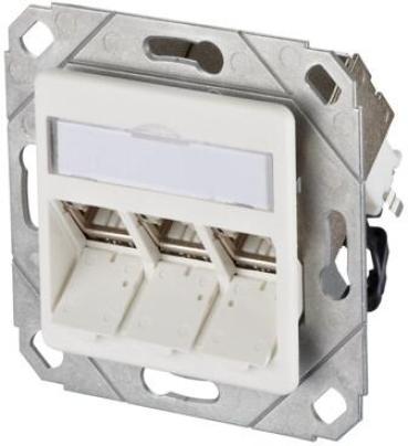ARDEBO.de Metz Connect C6Amodul 3 Port 270°M UPk Modulare Anschlussdose, reinweiß (130B12D31102-E)