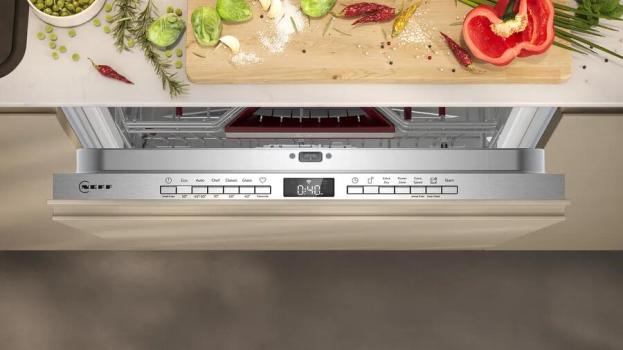 Neff S155ECX15E N50 Vollintegrierter Geschirrspüler, 60 cm breit, 14 Maßgedecke, AquaStop, HomeConnect, Flex Besteckschublade, Time Light