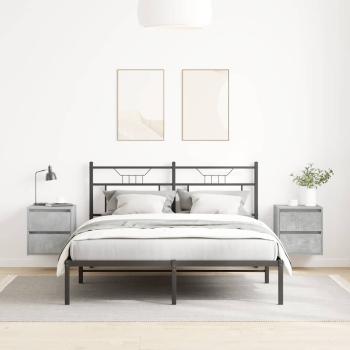 Wand-Nachttische 2 Stk. Betongrau 38x34x40 cm