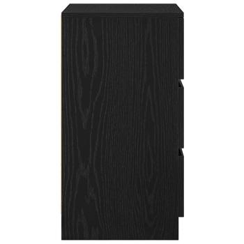 Nachttisch mit 3 Schubladen Schwarz 39x35x65 cm