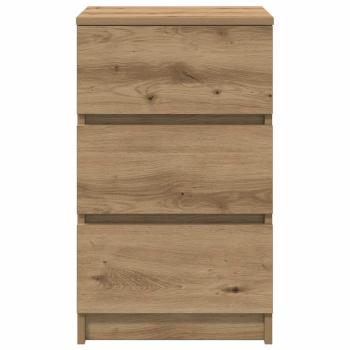 Nachttisch mit 3 Schubladen Artisan-Eiche 39x35x65 cm