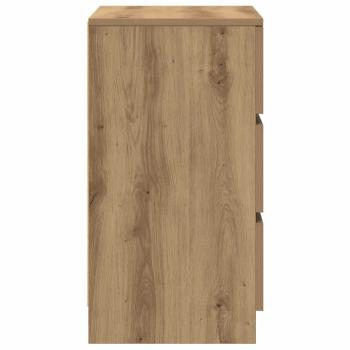 Nachttisch mit 3 Schubladen Artisan-Eiche 39x35x65 cm