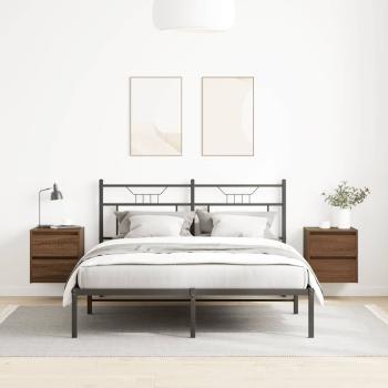 Wand-Nachttische 2 Stk. Braun Eichen-Optik 38x34x40 cm