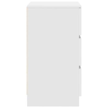 Nachttische mit 3 Schubladen 2 Stk. Weiß 39x35x65 cm