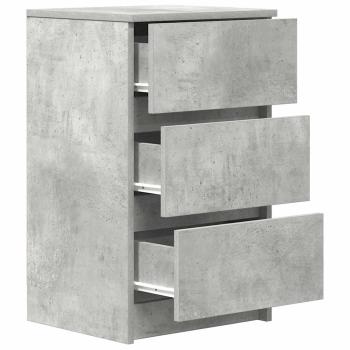 Nachttische mit 3 Schubladen 2 Stk. Betongrau 39x35x65 cm