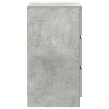 Nachttische mit 3 Schubladen 2 Stk. Betongrau 39x35x65 cm
