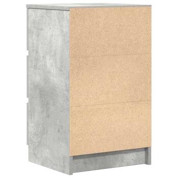 Nachttische mit 3 Schubladen 2 Stk. Betongrau 39x35x65 cm