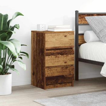 ARDEBO.de - Nachttische mit 3 Schubladen 2 Stk. Altholz-Optik 39x35x65 cm