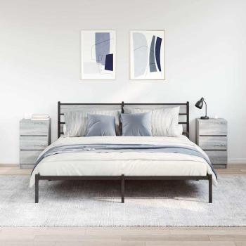 ARDEBO.de - Nachttische mit 3 Schubladen 2 Stk. Grau Sonoma 39x35x65 cm