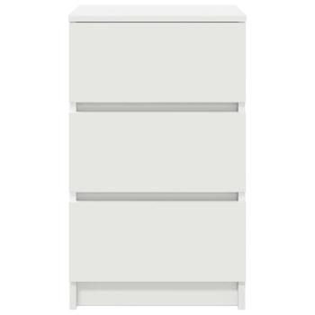 Nachttisch mit 3 Schubladen Weiß 39x35x65 cm