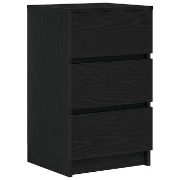Nachttische mit 3 Schubladen 2 Stk. Schwarz 39x35x65 cm