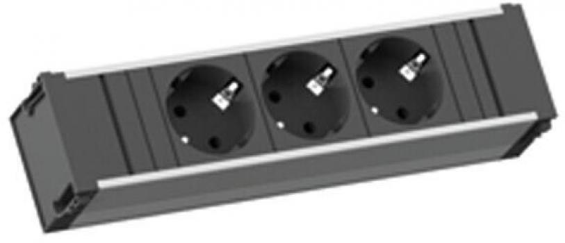 ARDEBO.de Bachmann Steckdosenleiste CONI, 3xSchuko, GST18, schwarz (333.1007)