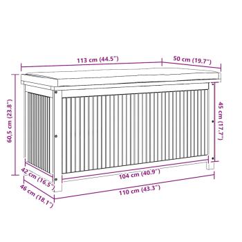 Outdoor-Kissenbox 113x50x60,5 cm Massivholz Akazie