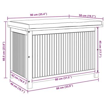 Outdoor-Kissenbox 90x50x60,5 cm Massivholz Akazie