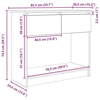 Konsolentisch mit Schubladen Braun Eiche-Optik 85,5x38,5x74,5cm