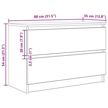 TV-Schrank Braun Eichen-Optik 80x35x54 cm Holzwerkstoff
