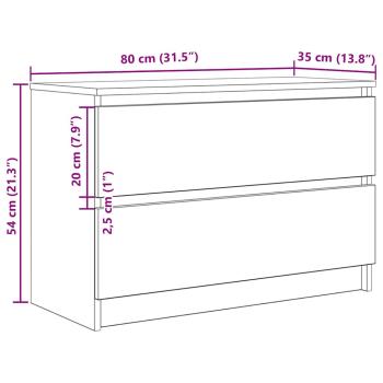 TV-Schrank Weiß 80x35x54 cm Holzwerkstoff