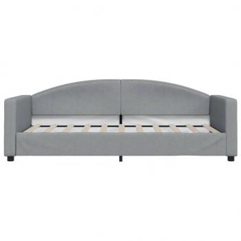 Tagesbett Ausziehbar mit Schubladen Hellgrau 90x190 cm Stoff