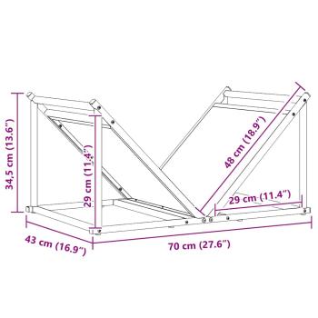Brennholzregal Weiß 70x43x34,5 cm Kaltgewalzter Stahl