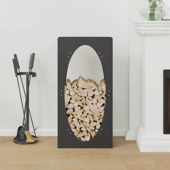 Brennholzregal Schwarz 50x23x100 cm Kaltgewalzter Stahl