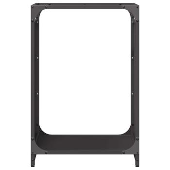 Brennholzregal Schwarz 44x28x65 cm Kaltgewalzter Stahl