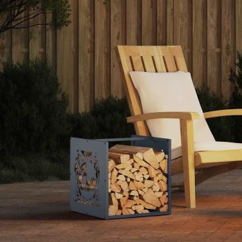 ARDEBO.de - Brennholzregal Anthrazit 40x40x40 cm Kaltgewalzter Stahl