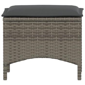 3-tlg. Garten-Essgruppe mit Kissen Grau Poly Rattan