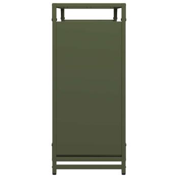 Brennholzregal Olivgrün 90x28x65 cm Kaltgewalzter Stahl