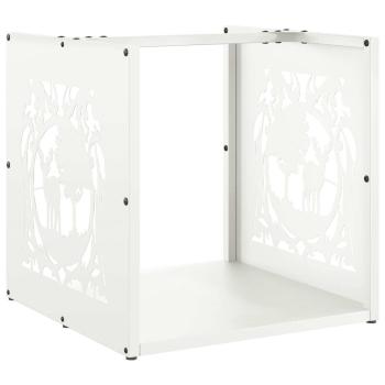 Brennholzregal Weiß 40x40x40 cm Kaltgewalzter Stahl