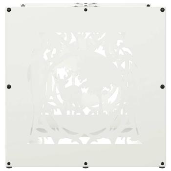 Brennholzregal Weiß 40x40x40 cm Kaltgewalzter Stahl