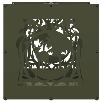 Brennholzregal Olivgrün 40x40x40 cm Kaltgewalzter Stahl