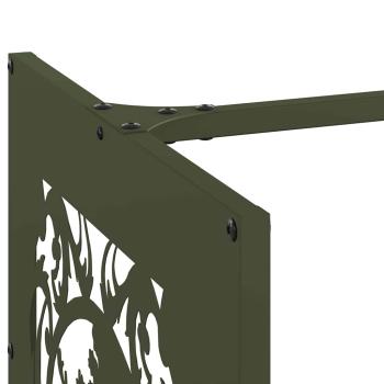 Brennholzregal Olivgrün 40x40x40 cm Kaltgewalzter Stahl