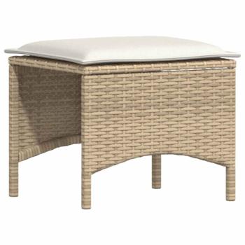3-tlg. Garten-Essgruppe mit Kissen Beige Poly Rattan