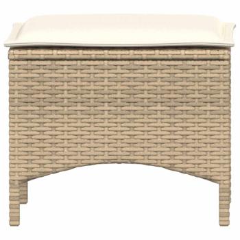 3-tlg. Garten-Essgruppe mit Kissen Beige Poly Rattan