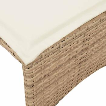 3-tlg. Garten-Essgruppe mit Kissen Beige Poly Rattan