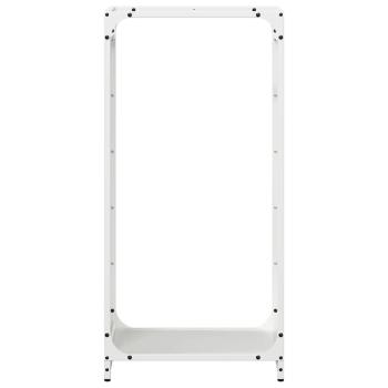 Brennholzregal Weiß 44x28x90 cm Kaltgewalzter Stahl