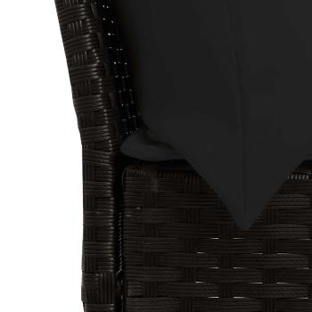 4-tlg. Garten-Essgruppe mit Kissen Schwarz Poly Rattan
