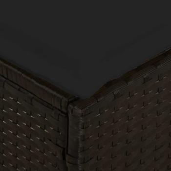 4-tlg. Garten-Essgruppe mit Kissen Schwarz Poly Rattan