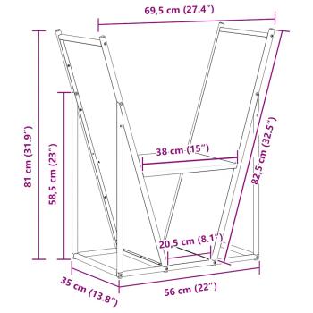 Brennholzregal Weiß 69,5x35x81 cm Kaltgewalzter Stahl
