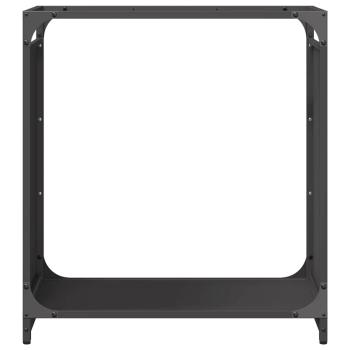 Brennholzregal Schwarz 60x28x65 cm Kaltgewalzter Stahl