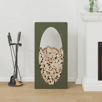 Brennholzregal Olivgrün 50x23x100 cm Kaltgewalzter Stahl