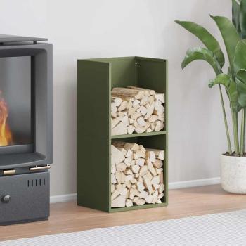 ARDEBO.de - Brennholzregal Olivgrün 40x30x80 cm Kaltgewalzter Stahl